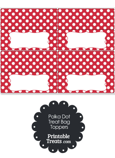 Red and White Polka Dot Treat Bag Toppers from PrintableTreats.com