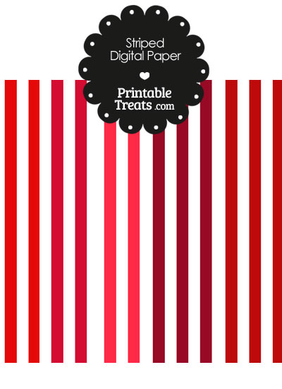 Red and White Vertical Striped Digital Scrapbook Paper from PrintableTreats.com