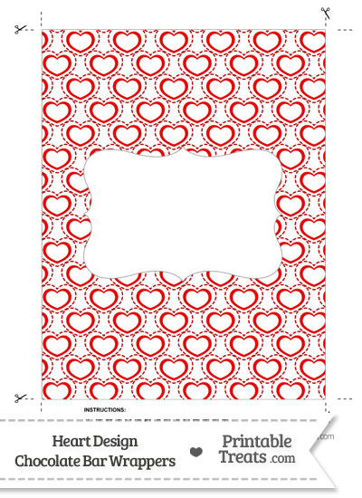 Red Heart Design Chocolate Bar Wrappers from PrintableTreats.com