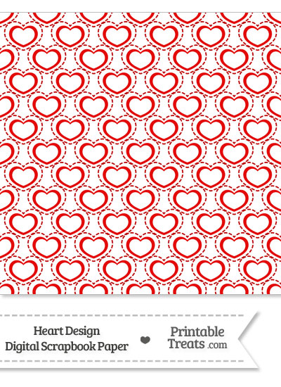 Red Heart Design Digital Scrapbook Paper from PrintableTreats.com