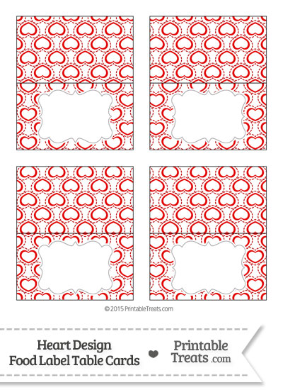 Red Heart Design Food Labels from PrintableTreats.com