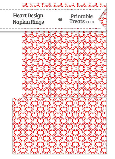 Red Heart Design Napkin Rings from PrintableTreats.com