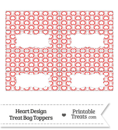 Red Heart Design Treat Bag Toppers from PrintableTreats.com