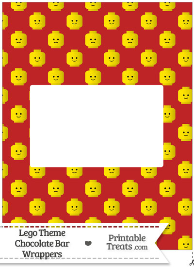 Red Lego Theme Chocolate Bar Wrappers from PrintableTreats.com