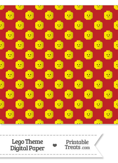 Red Lego Theme Digital Scrapbook Paper from PrintableTreats.com