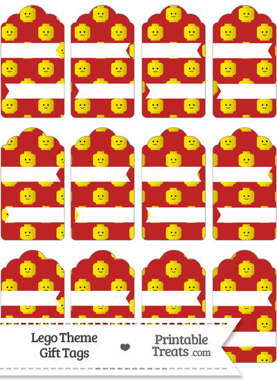 Red Lego Theme Gift Tags from PrintableTreats.com