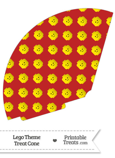 Red Lego Theme Treat Cone from PrintableTreats.com