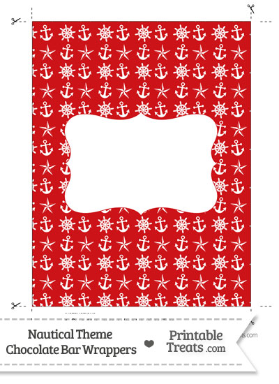 Red Nautical Chocolate Bar Wrappers from PrintableTreats.com