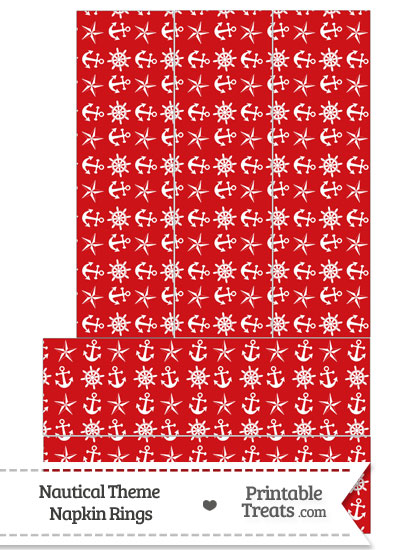 Red Nautical Napkin Rings from PrintableTreats.com