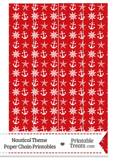 Red Nautical Paper Chains from PrintableTreats.com