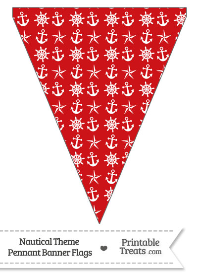 Red Nautical Pennant Banner Flag from PrintableTreats.com