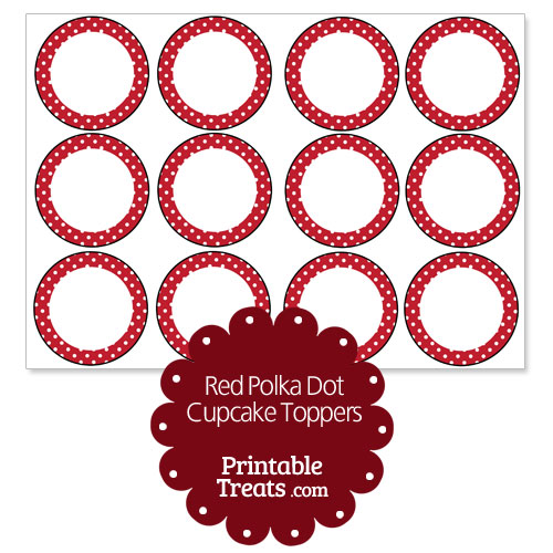 red polka dot cupcake toppers