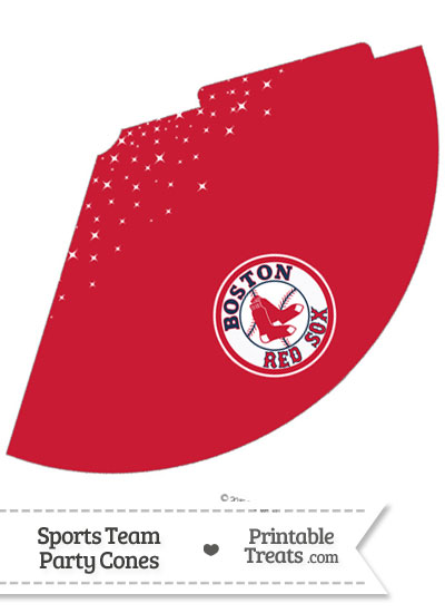 Red Sox Party Cone Printable from PrintableTreats.com