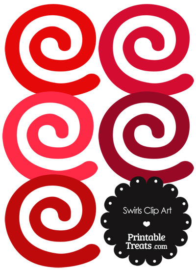 Red Swirls Clipart from PrintableTreats.com