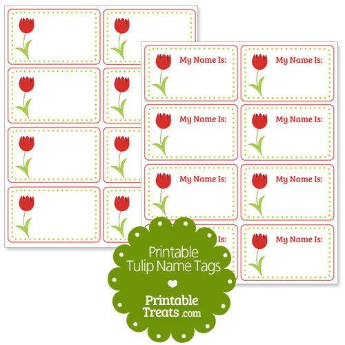 red tulip name tags