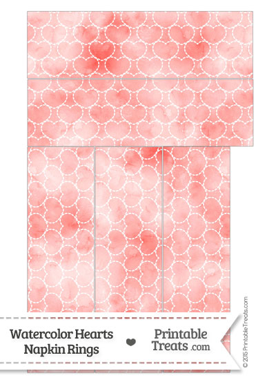 Red Watercolor Hearts Napkin Rings from PrintableTreats.com
