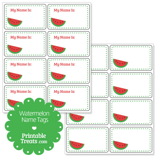 red watermelon name tags