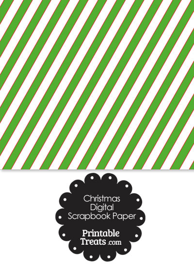 Red White and Green Diagonal Striped Digital Scrapbook Paper from PrintableTreats.com