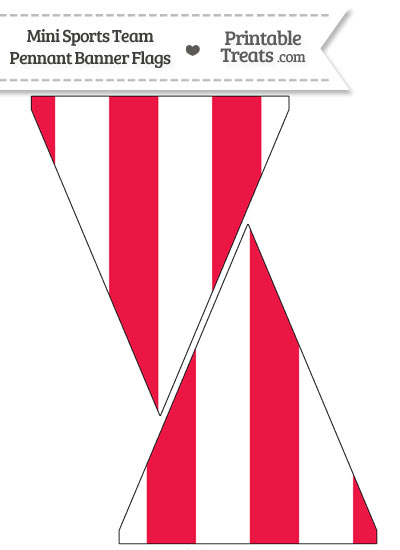 Reds Colors Mini Pennant Banner Flags from PrintableTreats.com