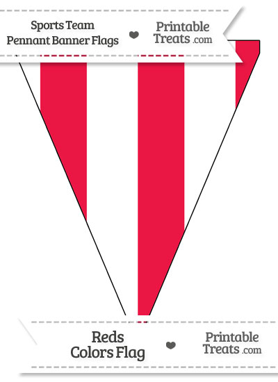 Reds Colors Pennant Banner Flag from PrintableTreats.com
