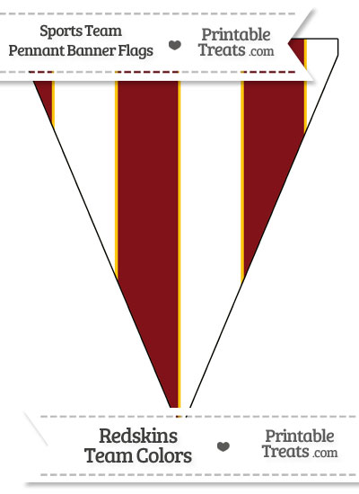 Redskins Colors Pennant Banner Flag from PrintableTreats.com