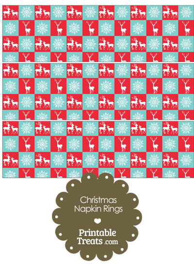 Reindeer and Snowflakes Napkin Rings from PrintableTreats.com
