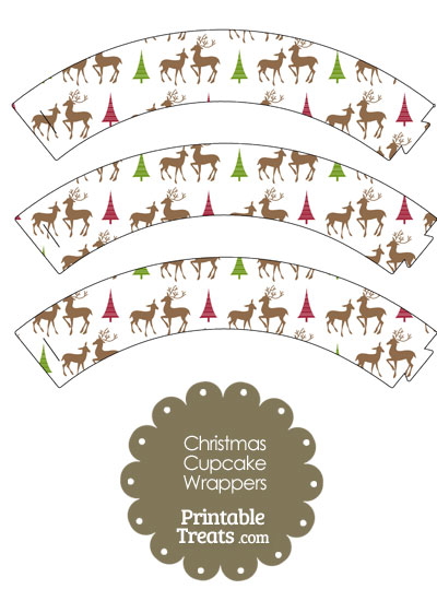 Reindeer Cupcake Wrappers from PrintableTreats.com