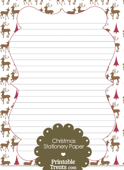 Reindeer Stationery Paper from PrintableTreats.com