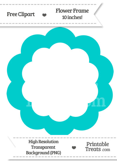 Robin Egg Blue Flower Frame Clipart from PrintableTreats.com
