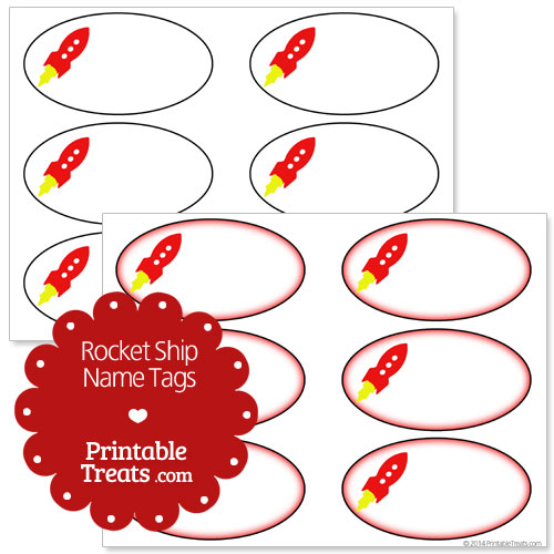 rocket ship name tags