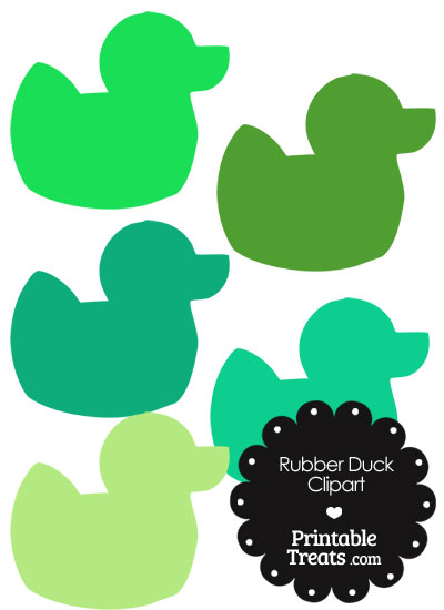Rubber Duck Clipart in Shades of Green from PrintableTreats.com