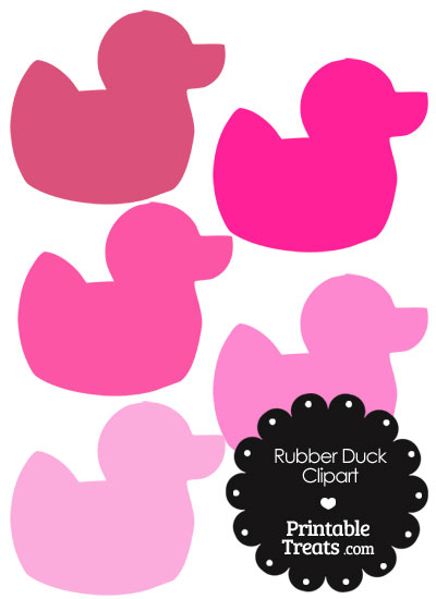 Rubber Duck Clipart in Shades of Pink from PrintableTreats.com