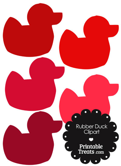 Rubber Duck Clipart in Shades of Red from PrintableTreats.com