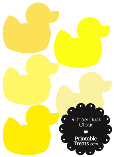 Rubber Duck Clipart in Shades of Yellow from PrintableTreats.com