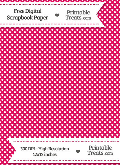 Ruby Pink Raised Mini Polka Dots Digital Paper from PrintableTreats.com