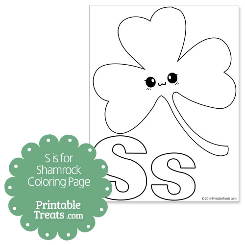 s is for shamrock coloring page