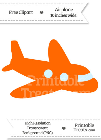 Safety Orange Airplane Clipart from PrintableTreats.com
