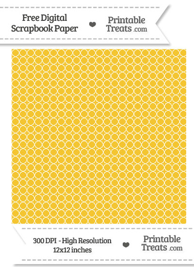 Saffron Yellow Mini Quatrefoil Digital Paper from PrintableTreats.com