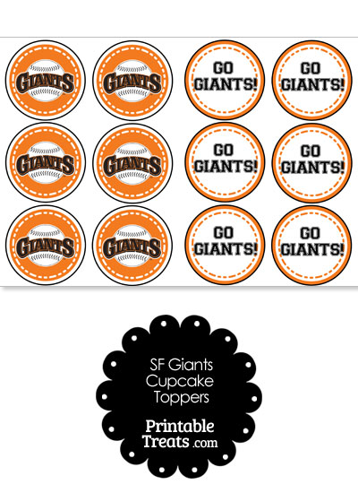 San Francisco Giants Cupcake Toppers from PrintableTreats.com
