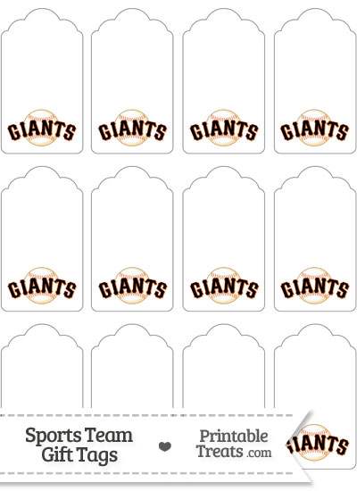 San Francisco Giants Gift Tags from PrintableTreats.com