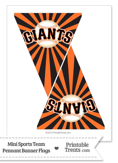 San Francisco Giants Mini Pennant Banner Flags from PrintableTreats.com