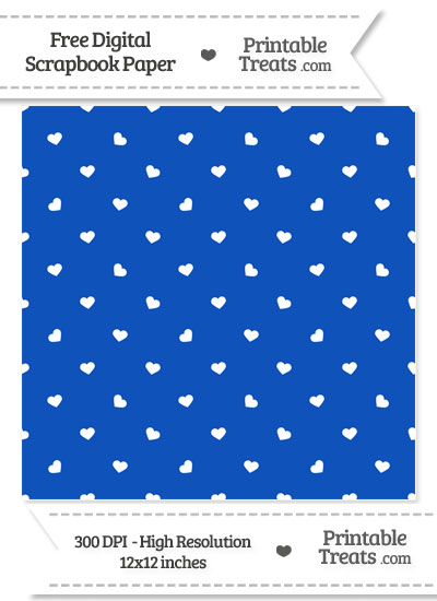 Sapphire Blue Hearts Digital Paper from PrintableTreats.com