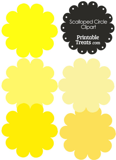 Scalloped Circles Clipart in Shades of Yellow from PrintableTreats.com