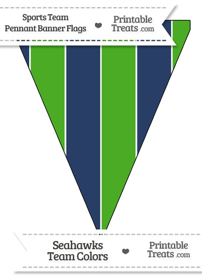 Seahawks Colors Pennant Banner Flag from PrintableTreats.com