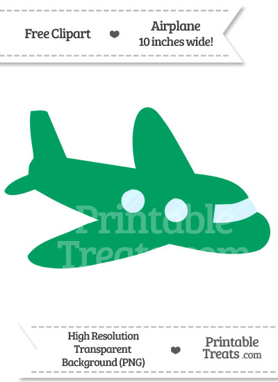 Shamrock Green Airplane Clipart from PrintableTreats.com
