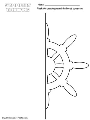 ship steering wheel symmetry drawing worksheet