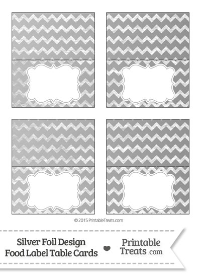 Silver Foil Chevron Food Labels from PrintableTreats.com