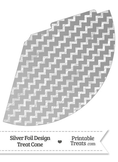 Silver Foil Chevron Party Cone from PrintableTreats.com