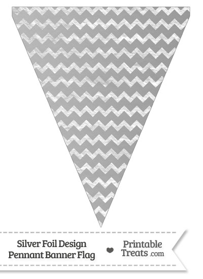 Silver Foil Chevron Pennant Banner Flag from PrintableTreats.com
