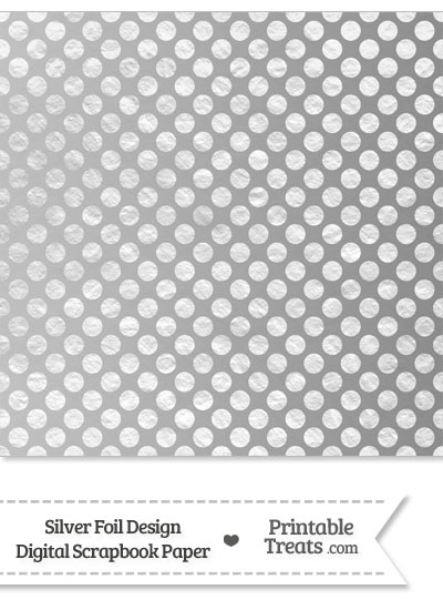 Silver Foil Dots Digital Scrapbook Paper from PrintableTreats.com